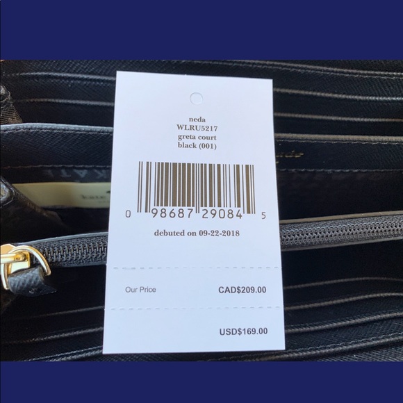 Kate Spade Greta Zip Around Wallet Glitter Black - Picture 5 of 7